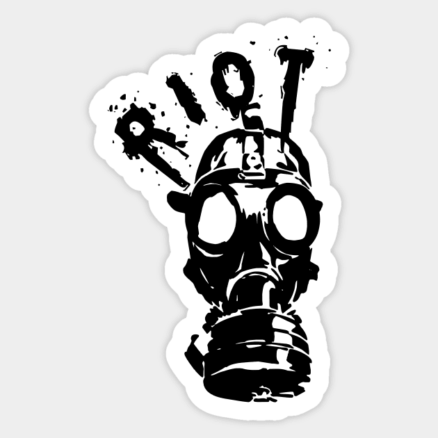 Riot Gas Mask Sticker by SmartCraftCo